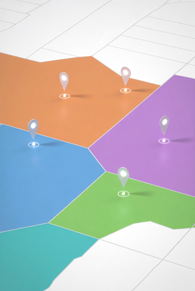 Keywords are tiny circles — same points, different radii